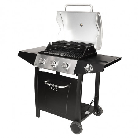 Barbecue gaz avec couvercle de cuisson ouvert Barbecue gaz avec couvercle de cuisson ouvert