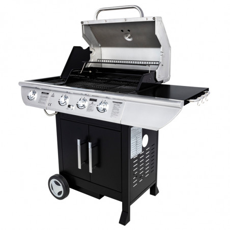 Barbecue gaz avec couvercle de cuisson ouvert Barbecue gaz avec couvercle de cuisson ouvert