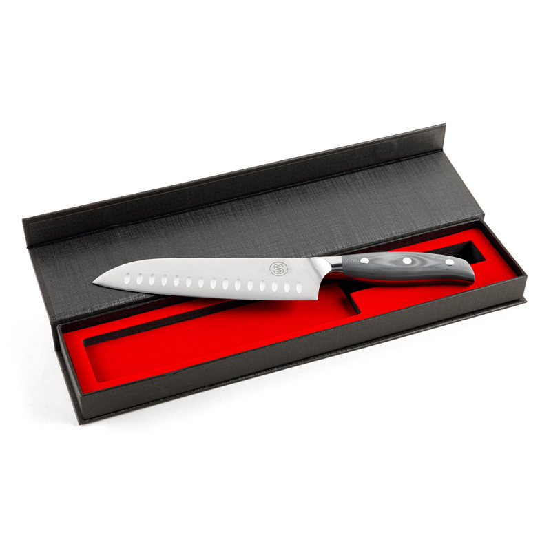 Couteau Santoku 7" en acier inoxydable de notre gamme Essentiel