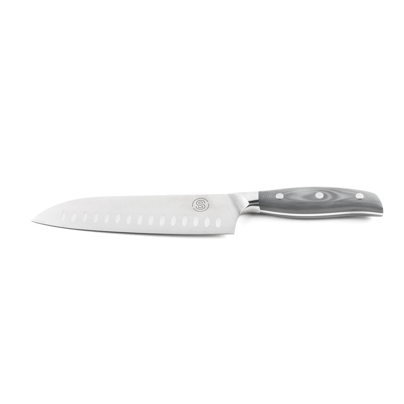 Couteau Santoku 7" en acier inoxydable de notre gamme Essentiel
