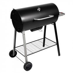 Barbecue charbon de bois tonneau avec couvercle fermé