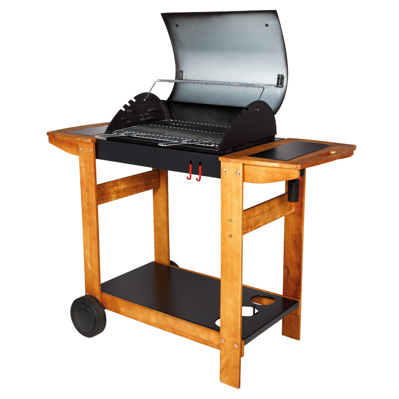 Barbecue charbon de bois couvercle ouvert