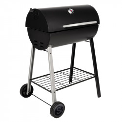 Barbecue charbon de bois tonneau avec couvercle fermé