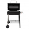 Barbecue charbon de bois tonneau avec couvercle ouvert