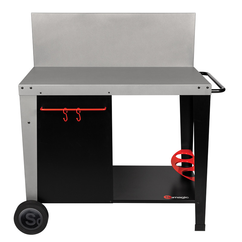 Desserte sur chariot acier pour plancha