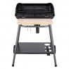 barbecue charbon de bois option tournebroche ou grille avec soufflerie et planche en bois amovible