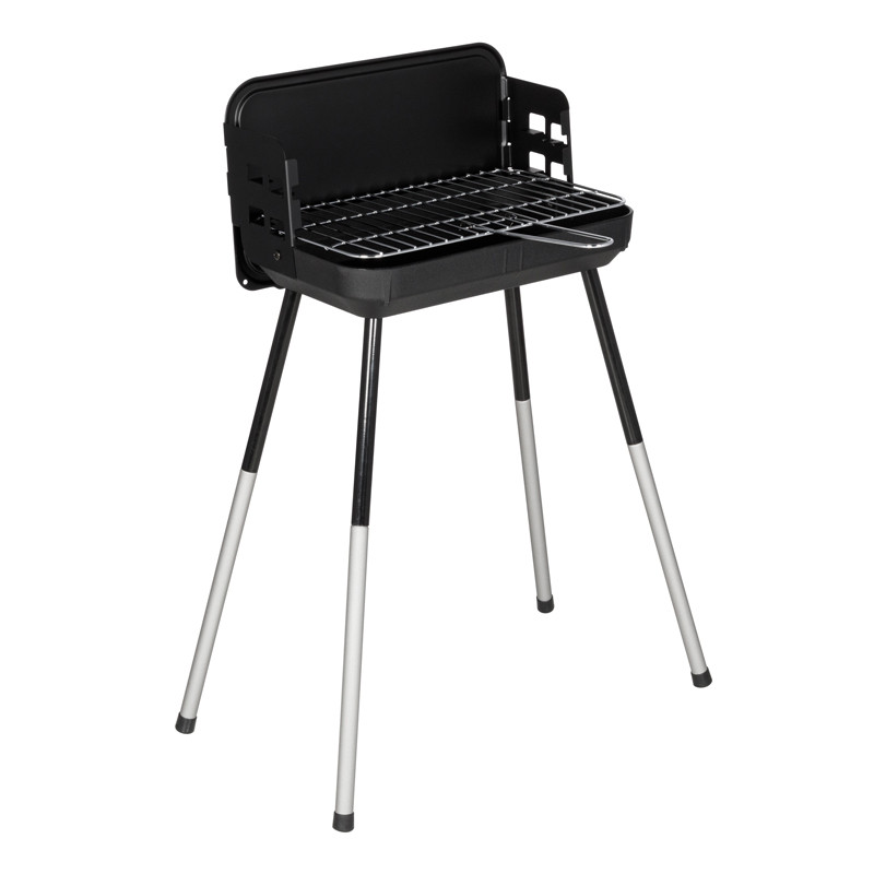 Barbecue charbon de bois avec foyer horizontal facilement transportable