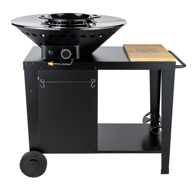 Braséro de cuisson en acier laqué sur pieds