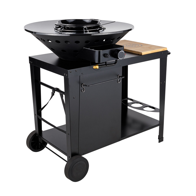 Braséro de cuisson en acier laqué sur pieds