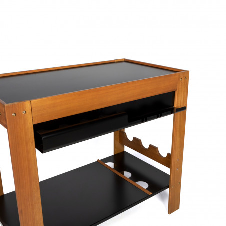 Desserte sur chariot bois pour plancha Desserte sur chariot bois pour plancha