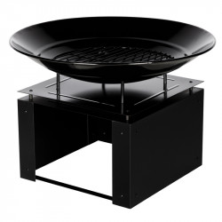 Braséro de chauffage en acier avec espace de rangement pour les bûches