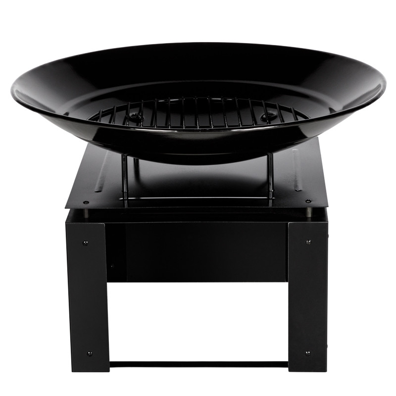 Braséro de chauffage en acier avec espace de rangement pour les bûches