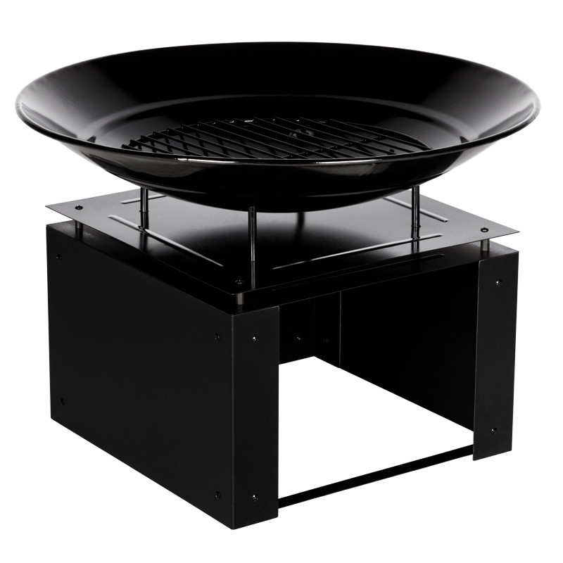 Braséro de chauffage en acier avec espace de rangement pour les bûches