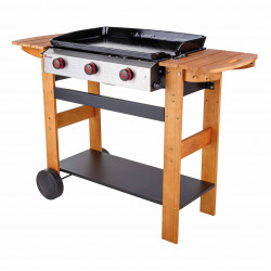 Plancha sur chariot bois