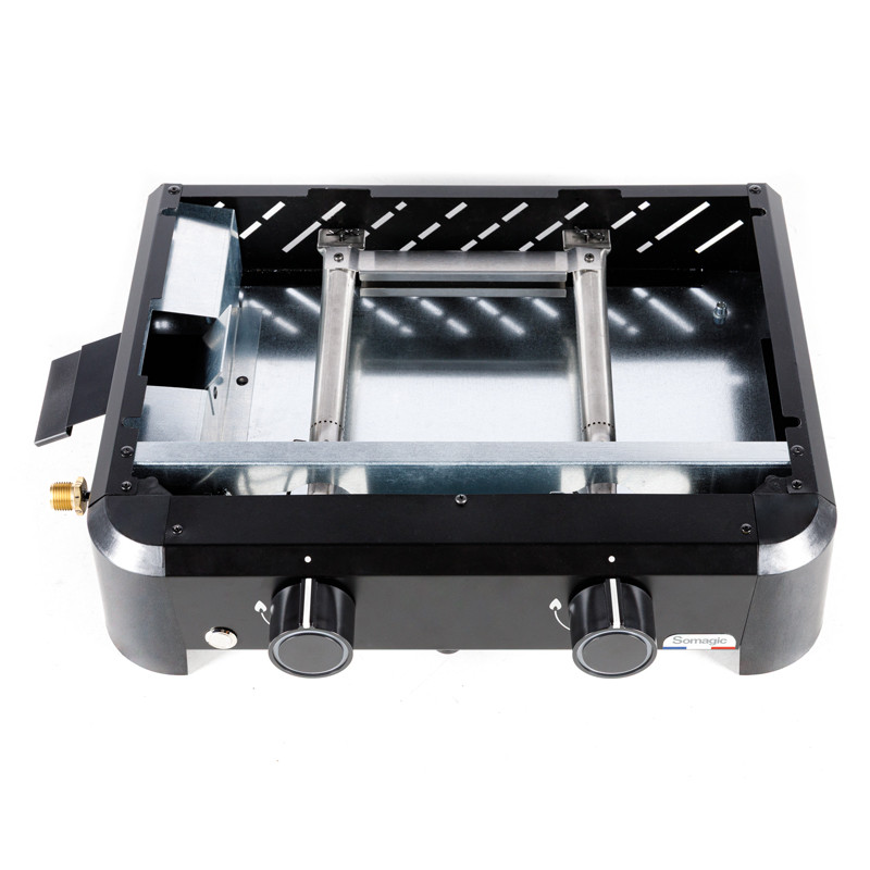 plancha plaque fonte émaillé + brûleurs