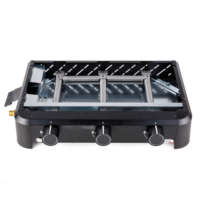 plancha plaque fonte émaillée + brûleurs