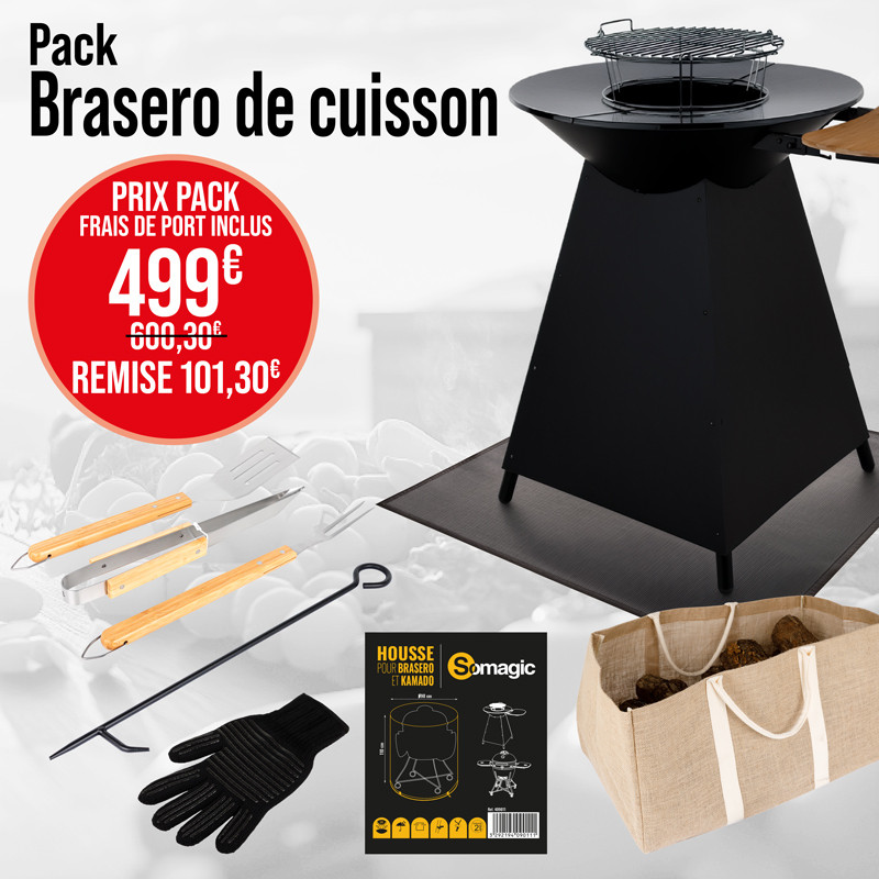 pack brasero de cuisson plaque fonte