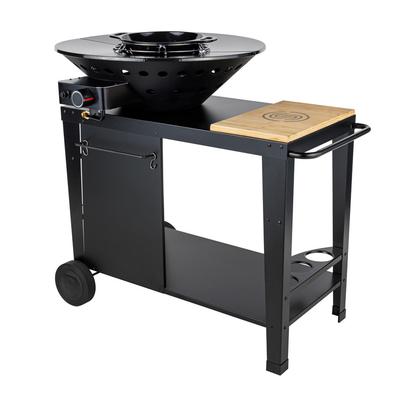 Braséro de cuisson en acier laqué sur pieds