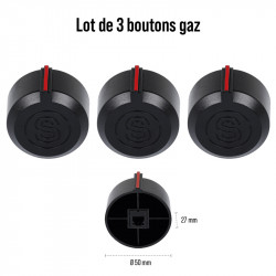 Lot de 3 Boutons de réglage universel  Ø5 cm