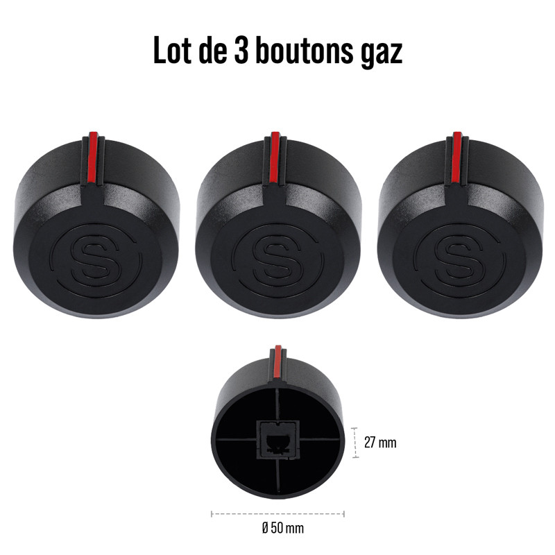 Lot de 3 Boutons de réglage universel  Ø5 cm