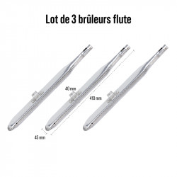 Lot de 3 Brûleurs flûte Inox