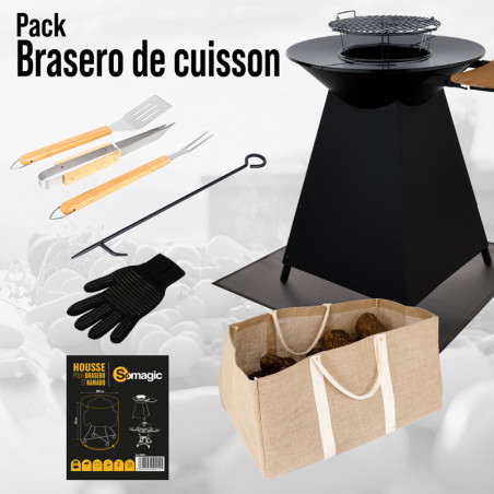 pack brasero de cuisson plaque fonte