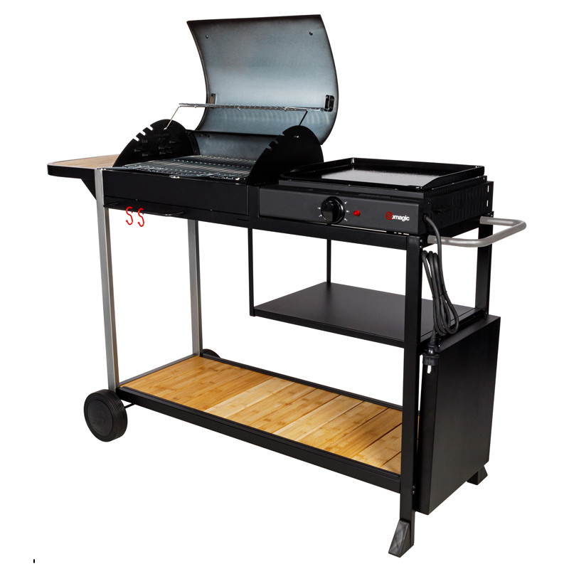 BROADWAY : Barbecue Fonte + Plancha Electrique