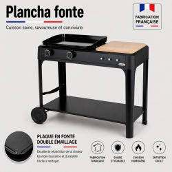 plancha fonte sur chariot
