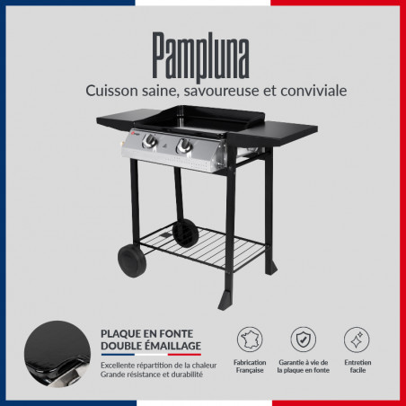 Plancha fonte gaz