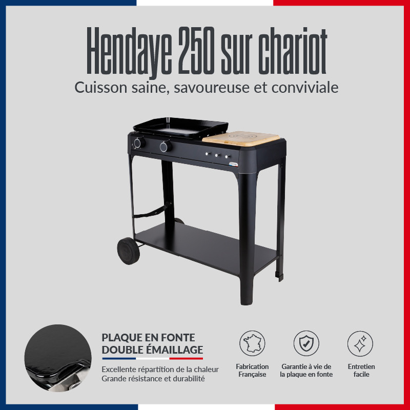 plancha fonte sur chariot