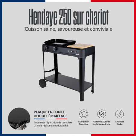 plancha fonte sur chariot