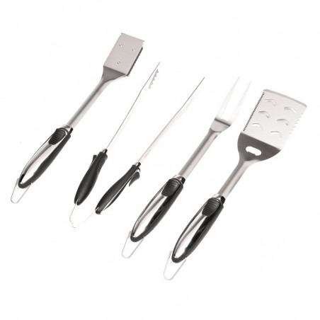 Fourchette, pince, spatule, brosse pour barbecue