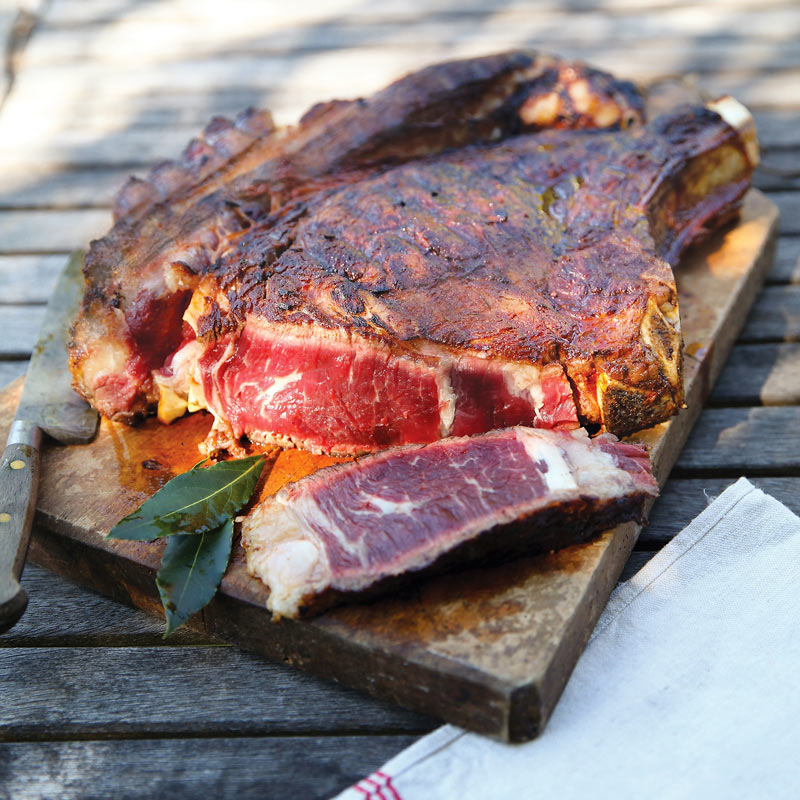 Côte de bœuf marinée, sauce gorgonzola et mascarpone